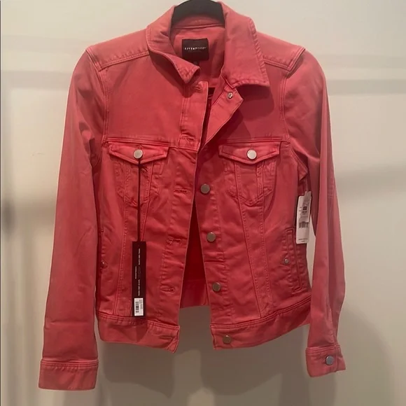 Liverpool Rosebud Coral Jean Jacket Classic Denim Style NWT - Picture 1 of 16